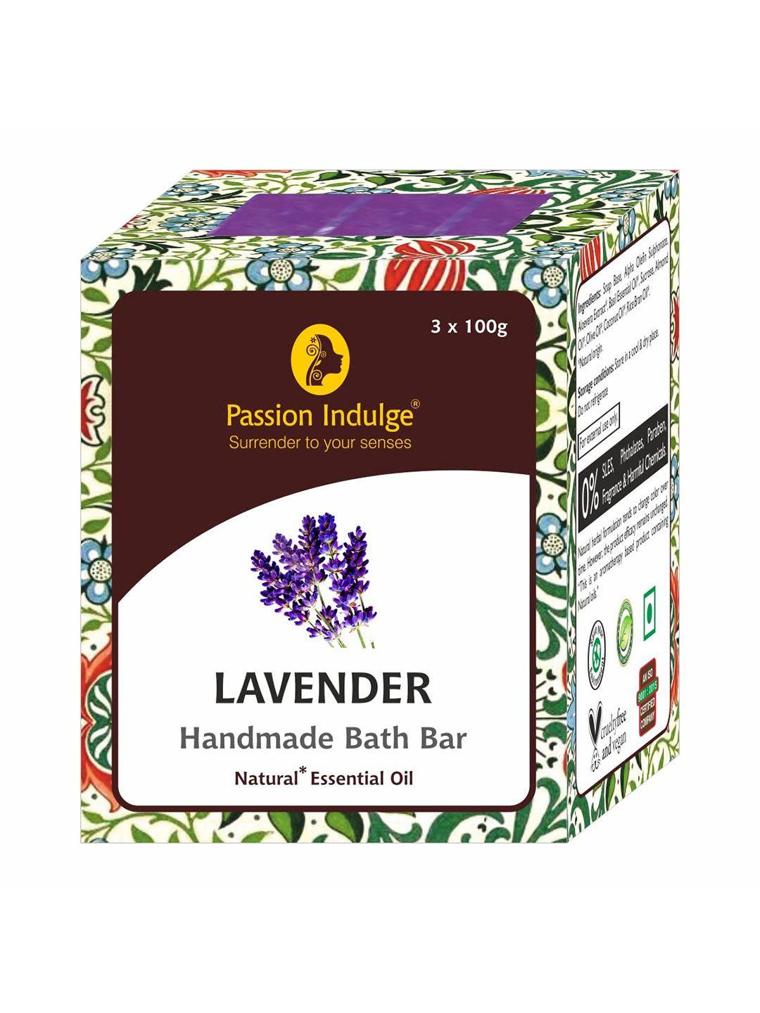 passion indulge pack of 3 natural handmade lavender bath bar soaps