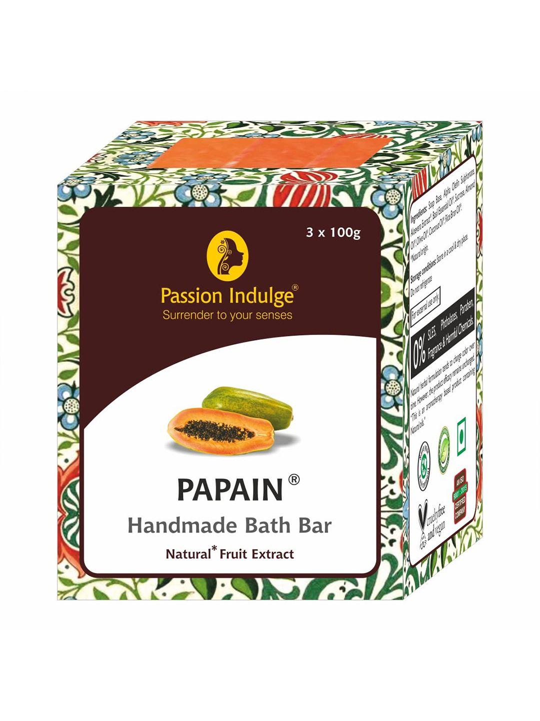 passion indulge pack of 3 natural handmade papain bath bar soaps