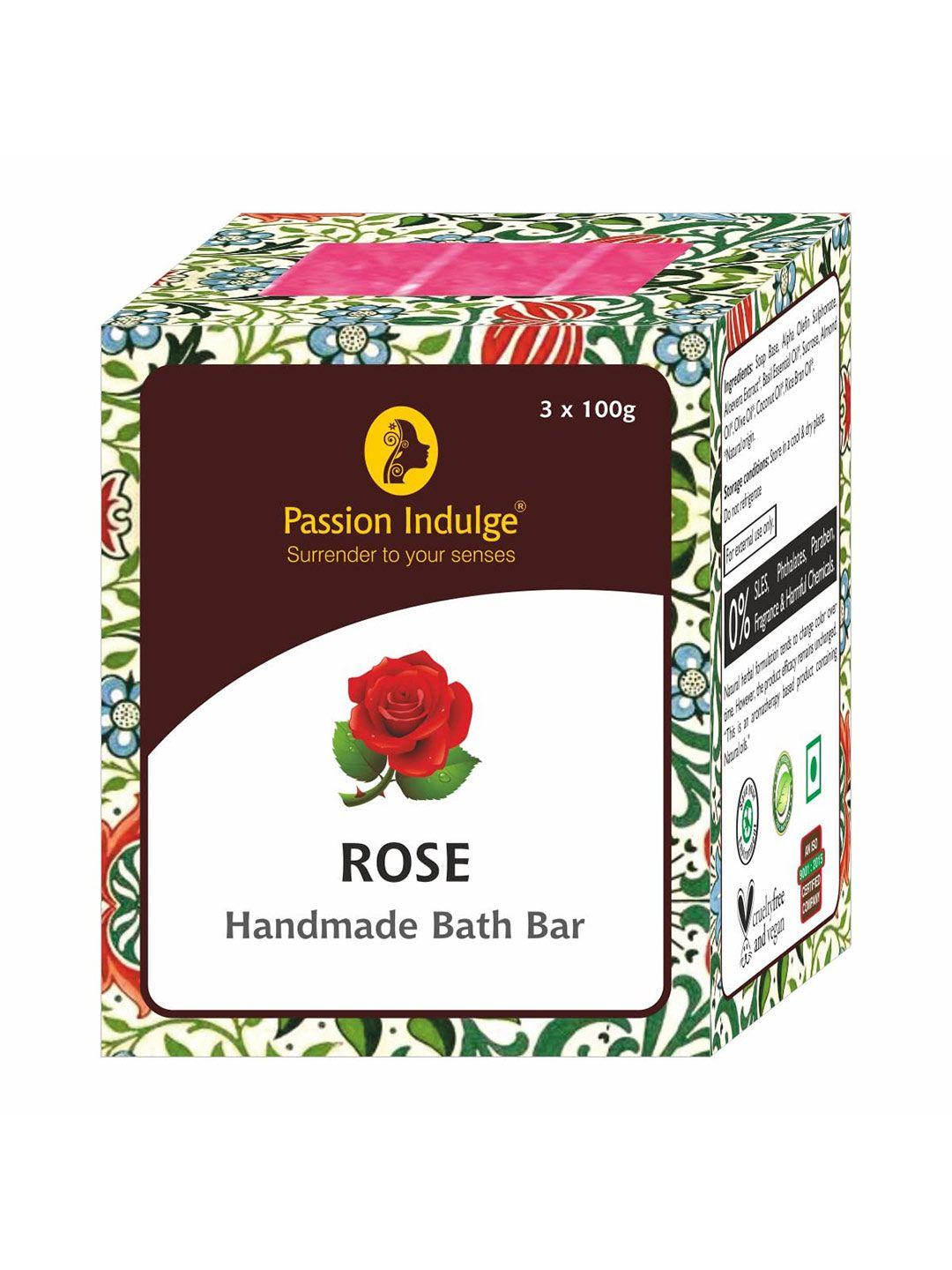 passion indulge pack of 3 rose handmade soaps