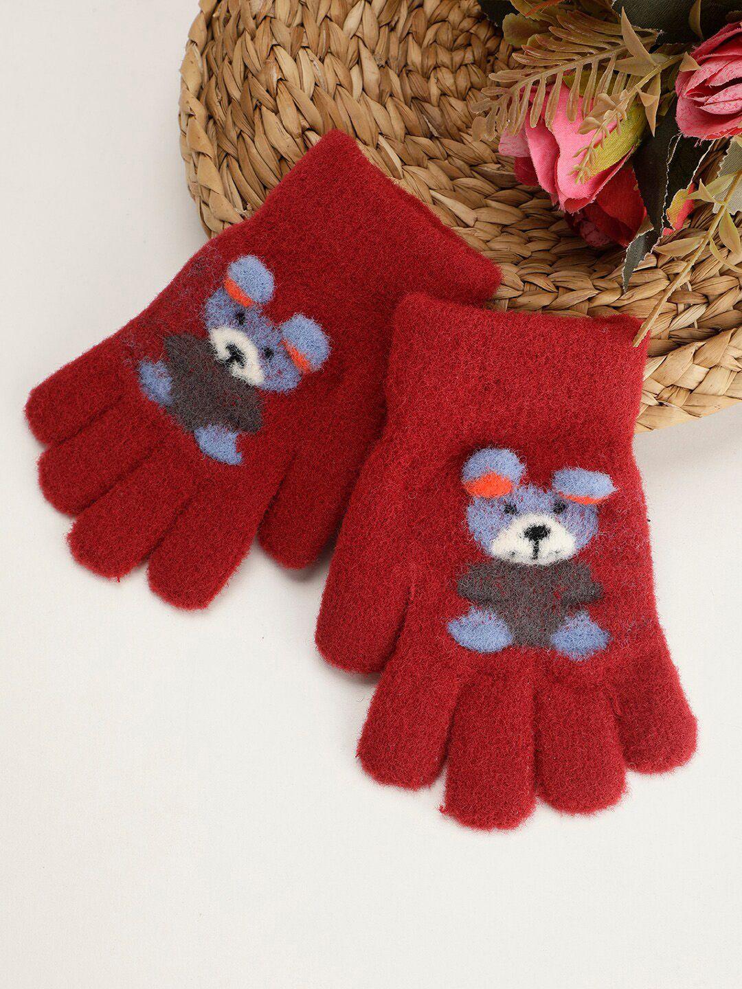 passion petals kids self design acrylic gloves with bear applique
