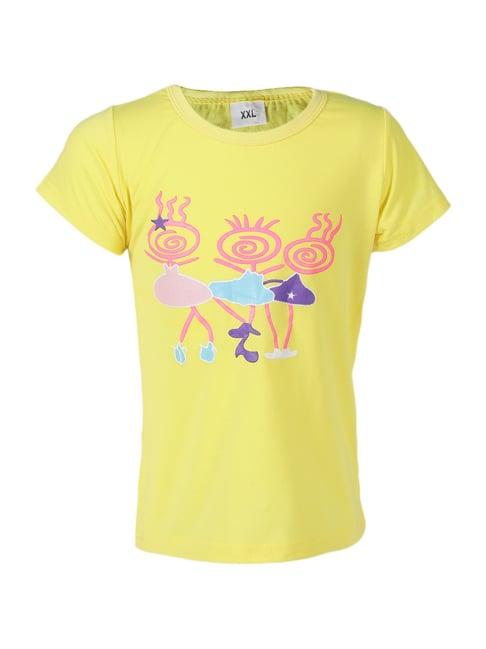 passion petals kids yellow cotton printed top