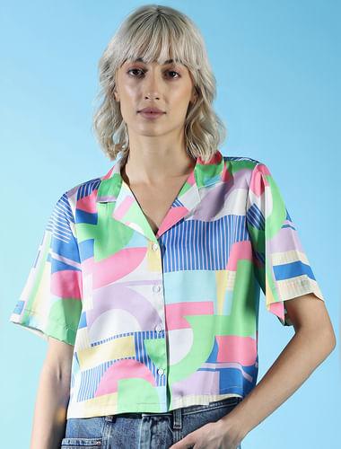 pastel lilac abstract print shirt