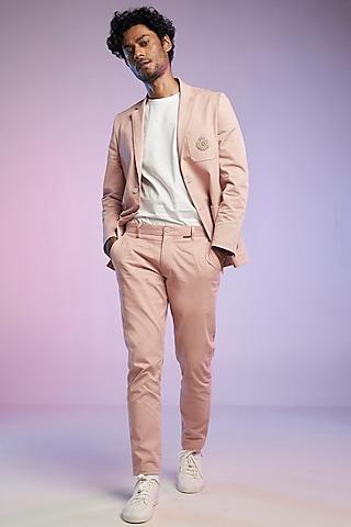 pastel pink cotton trousers