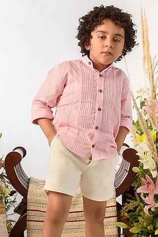 pastel pink organic cotton shirt for boys