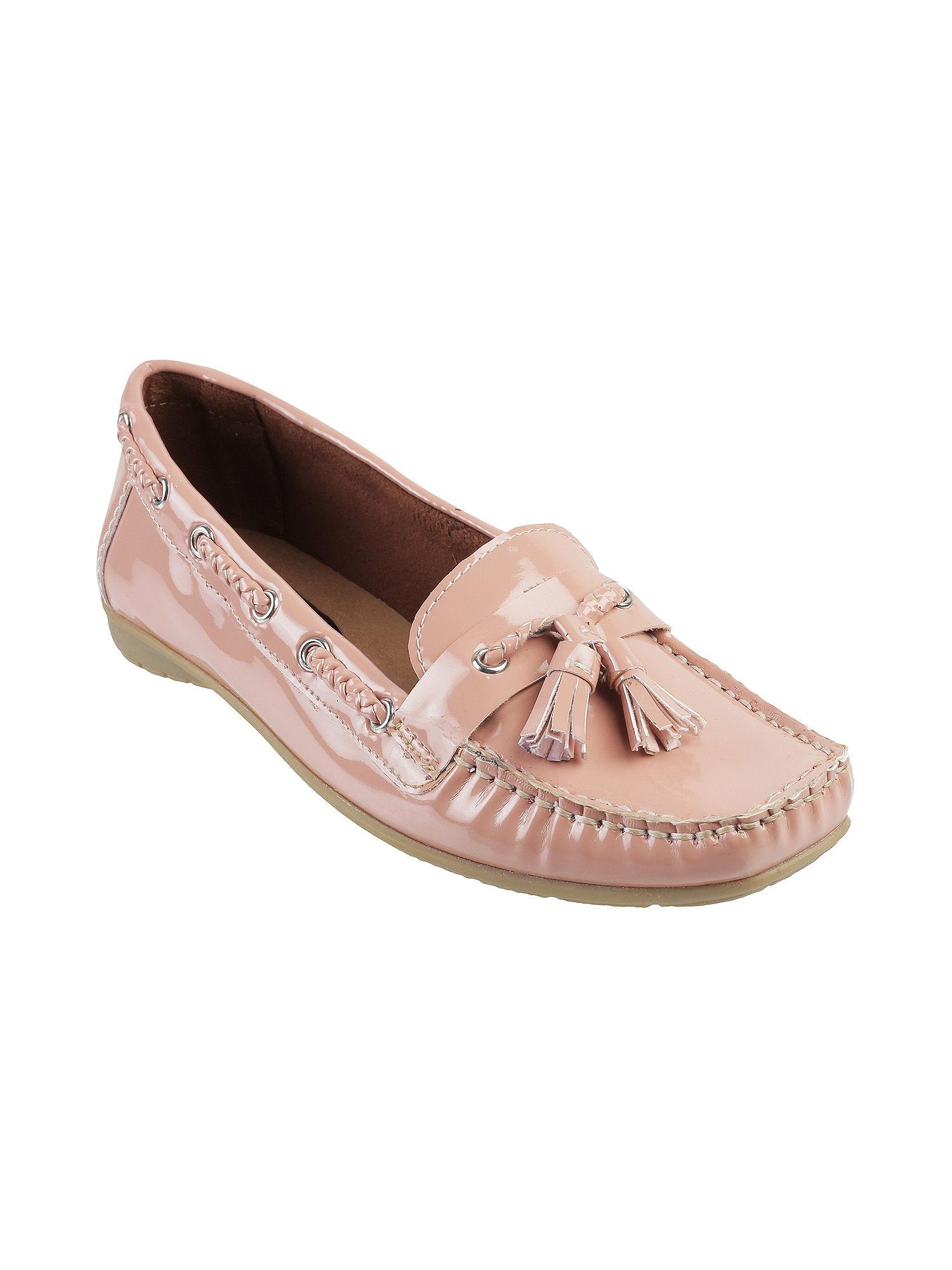 pastel tassel pink loafers