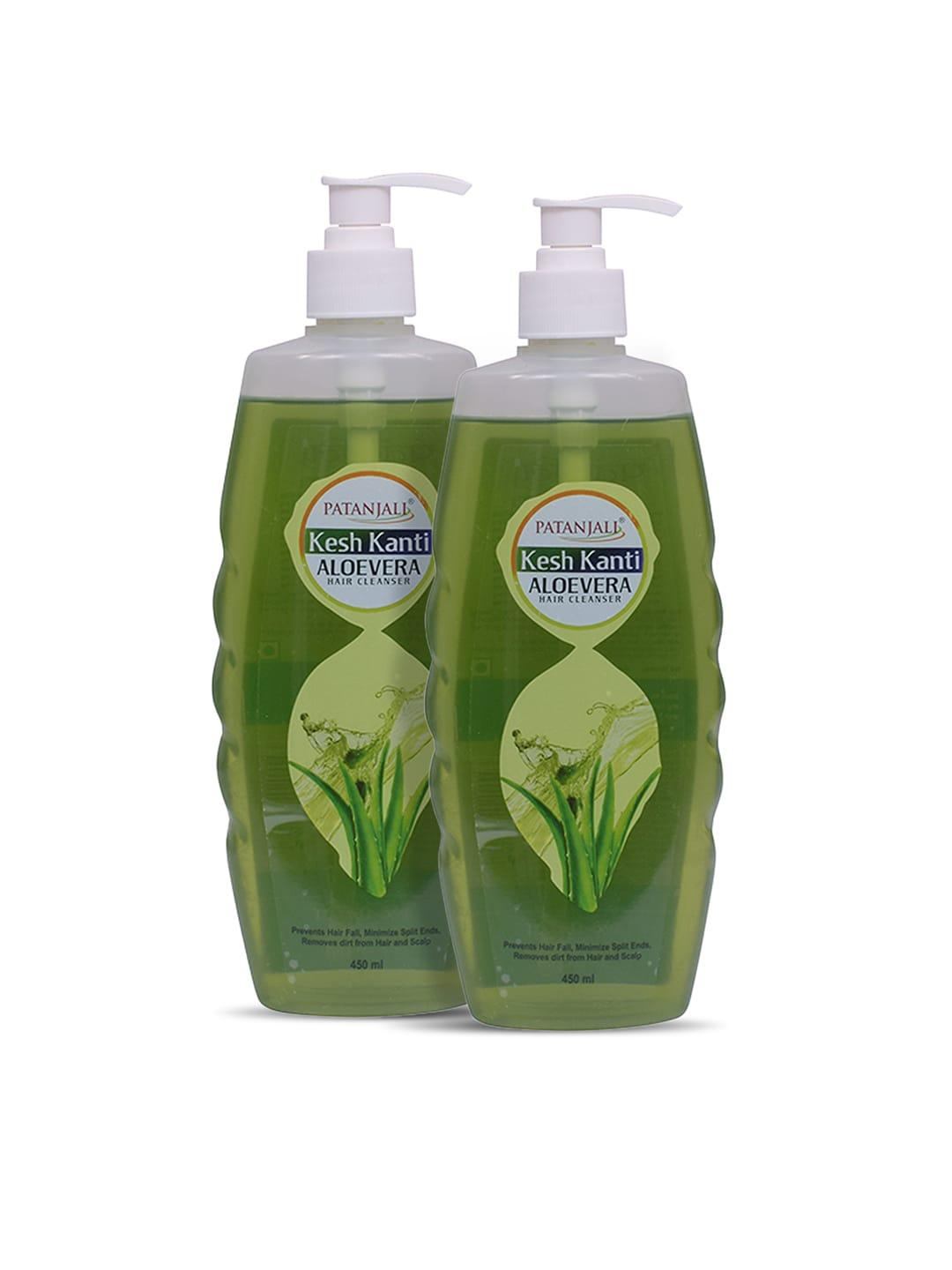 patanjali set of 2 kesh kanti aloe vera hair cleanser with phyto protein - 450 ml each