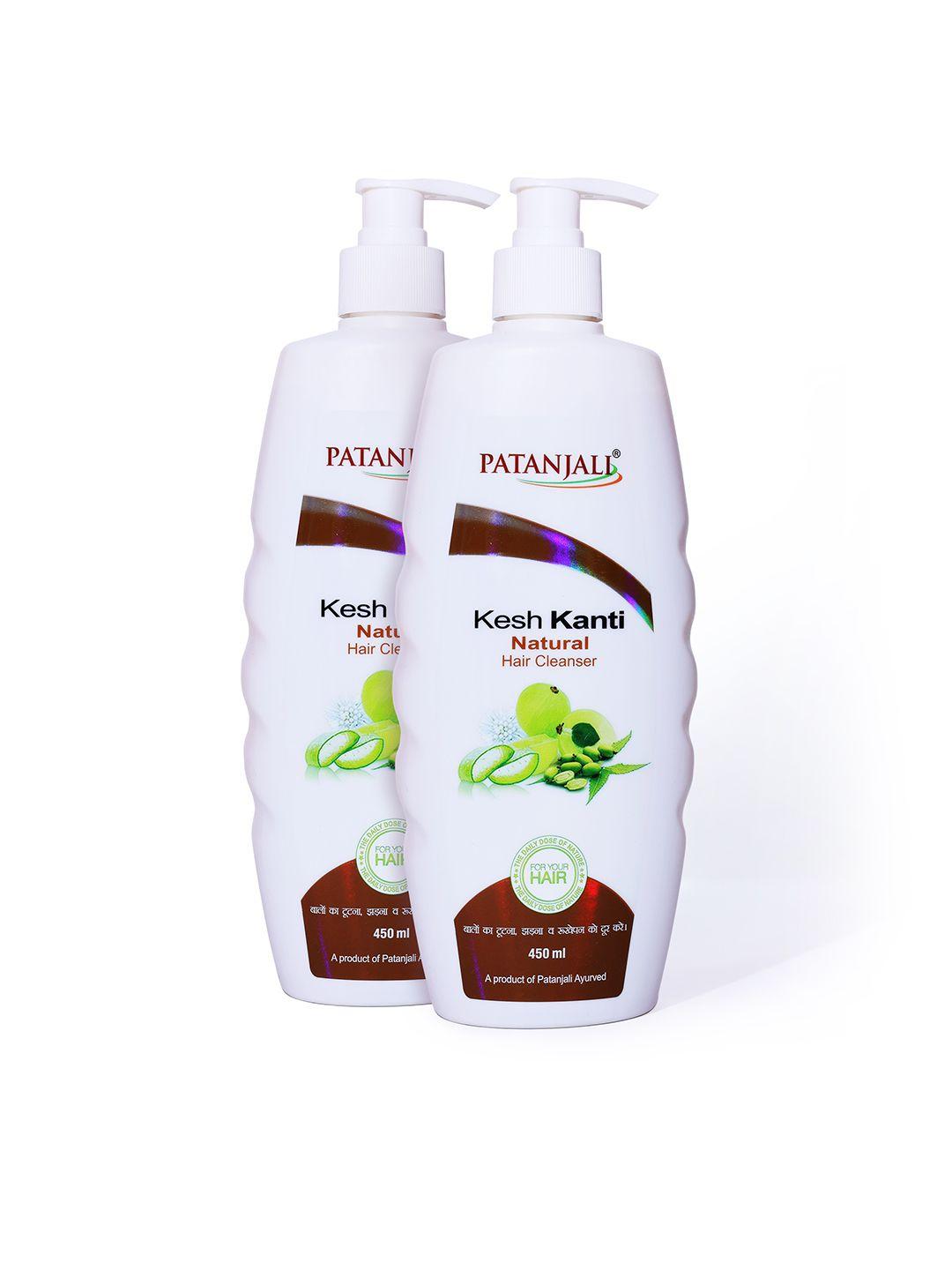 patanjali set of 2 kesh kanti natural hair cleanser for thick & shiny hair - 450 ml each