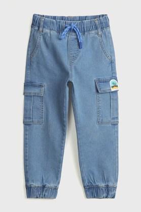 patch work denim regular fit boys jeans - midstone