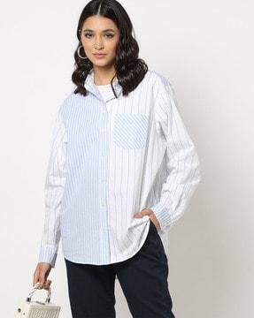 patch pocket striped shirt