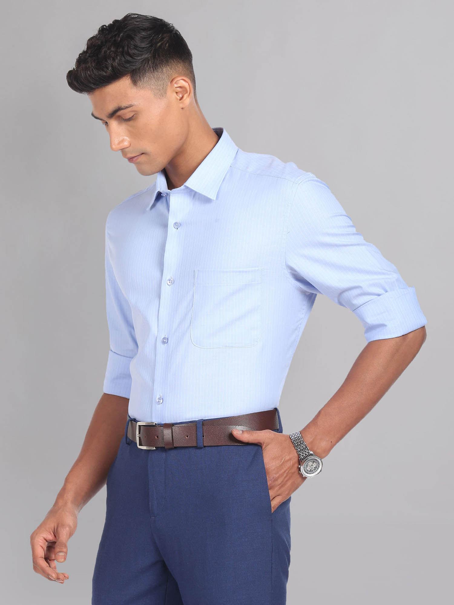 patch pocket vertical stripe formal shirt