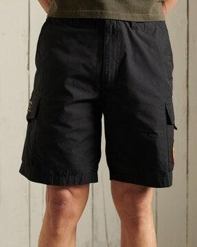 patched alpha cargo shorts