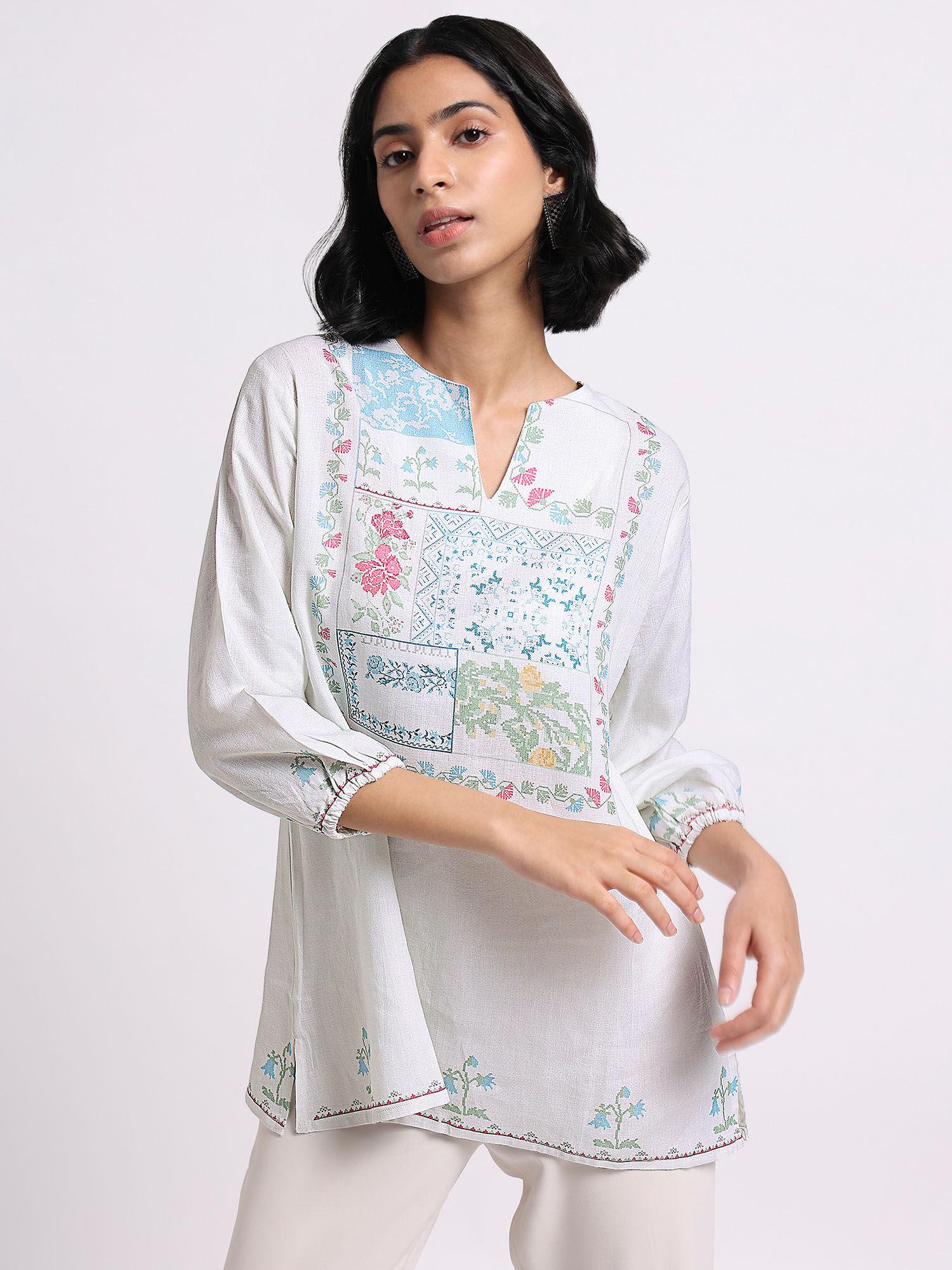 patchwork linen tunic