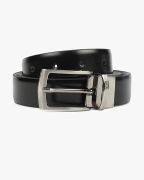 patent leather belt with metal buckle