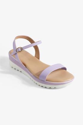 patent buckle women's casual sandals - lilac