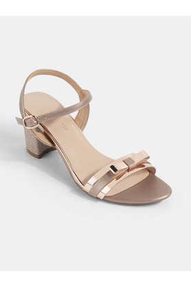 patent buckle women's casual sandals - rose gold