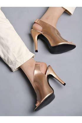 patent buckle women's casual wear sandal - copper