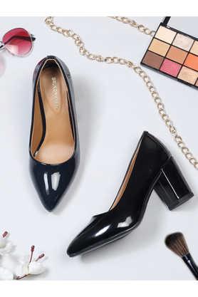 patent leather slipon women's casual shoes - black