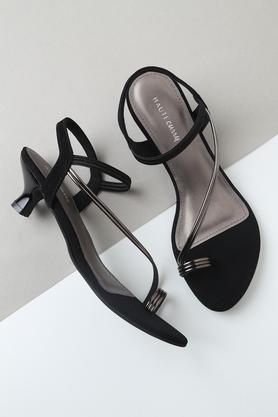 patent slipon womens casual sandals - black