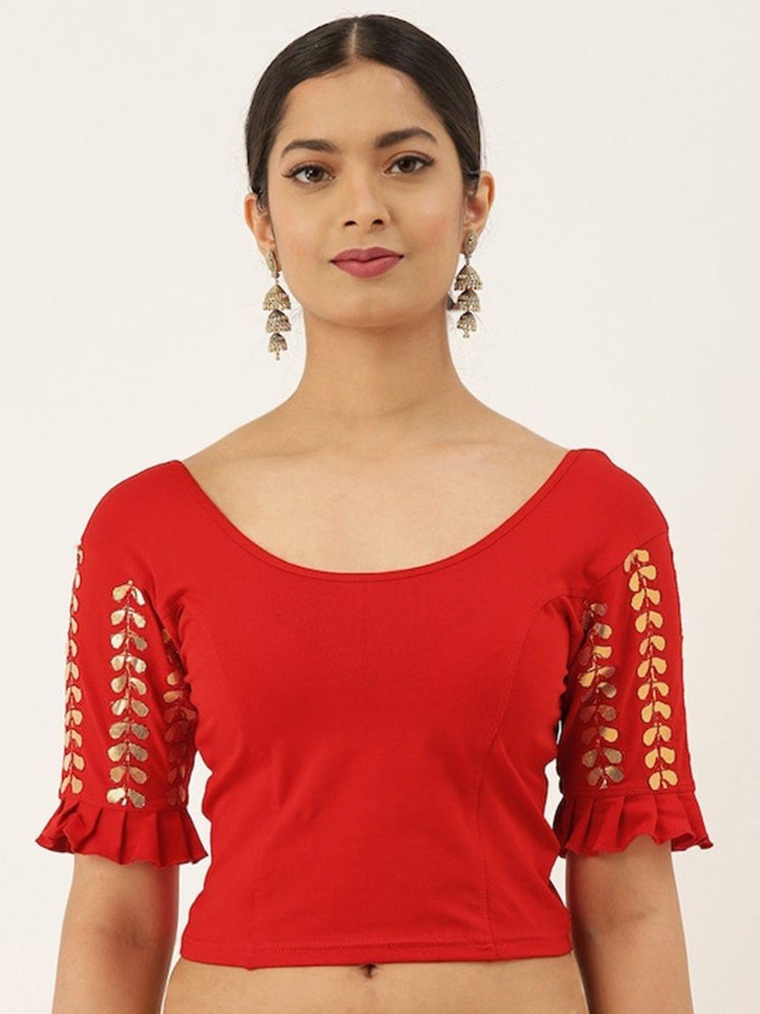 patlipallu stretchable gotta patti worked cotton saree blouse