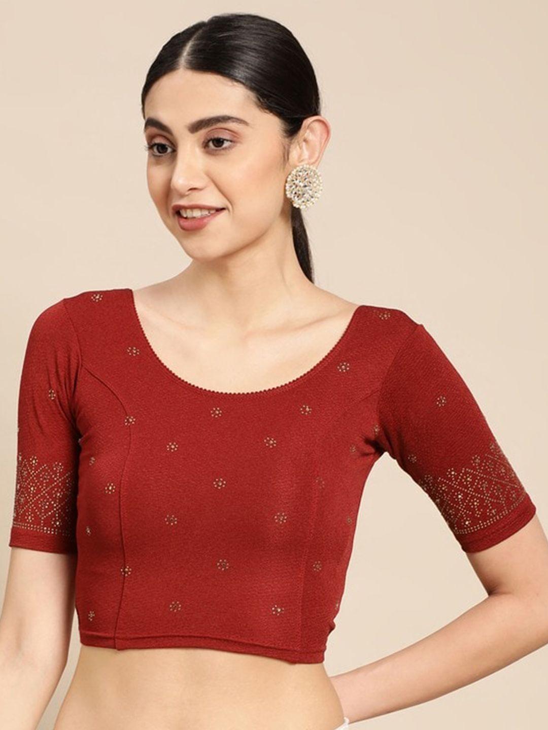 patlipallu stretchable swaroski worked saree blouse