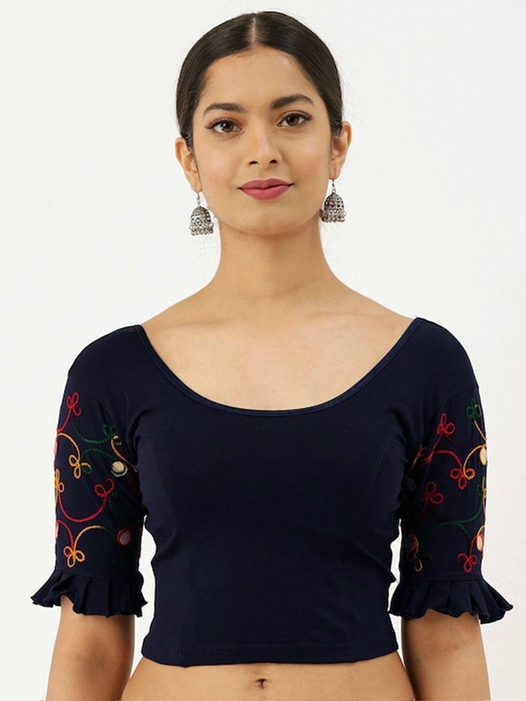 patlipallu  stretchable ari worked cotton saree blouse