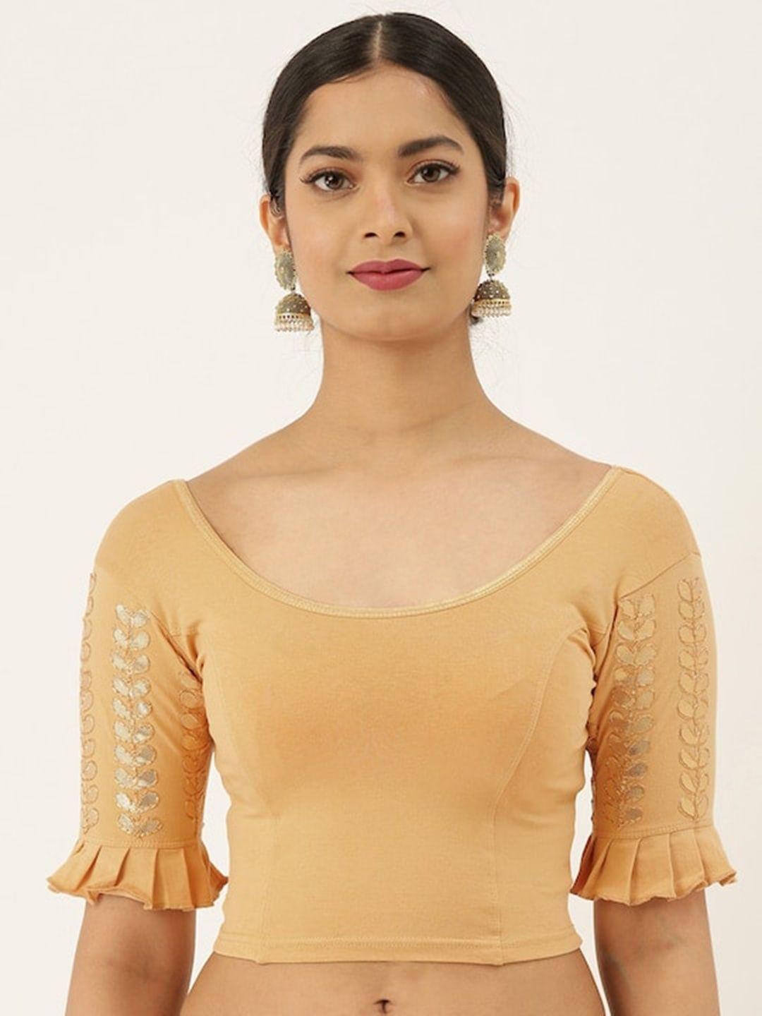 patlipallu cotton stretchable gotta patti worked saree blouse