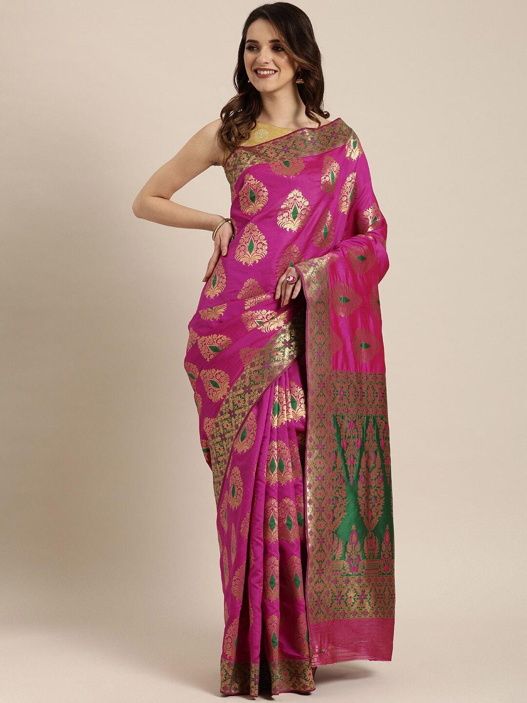 patlipallu ethnic motifs silk blend banarasi saree