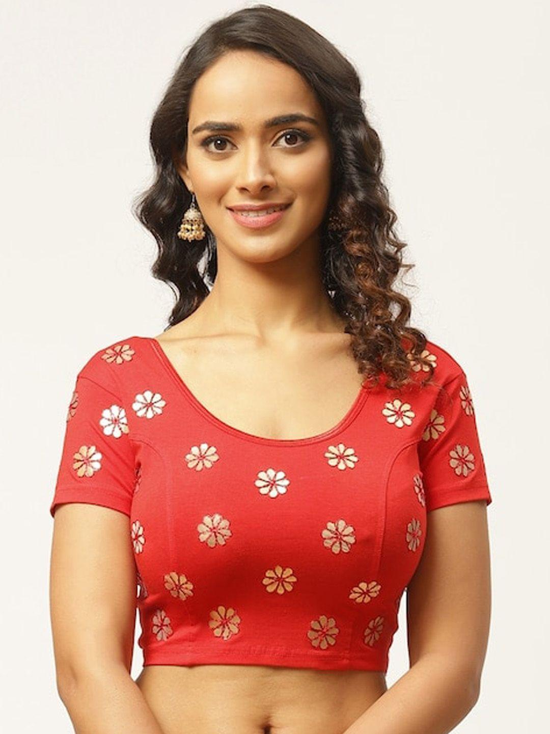 patlipallu gotta patti designed cotton stretchable saree blouse