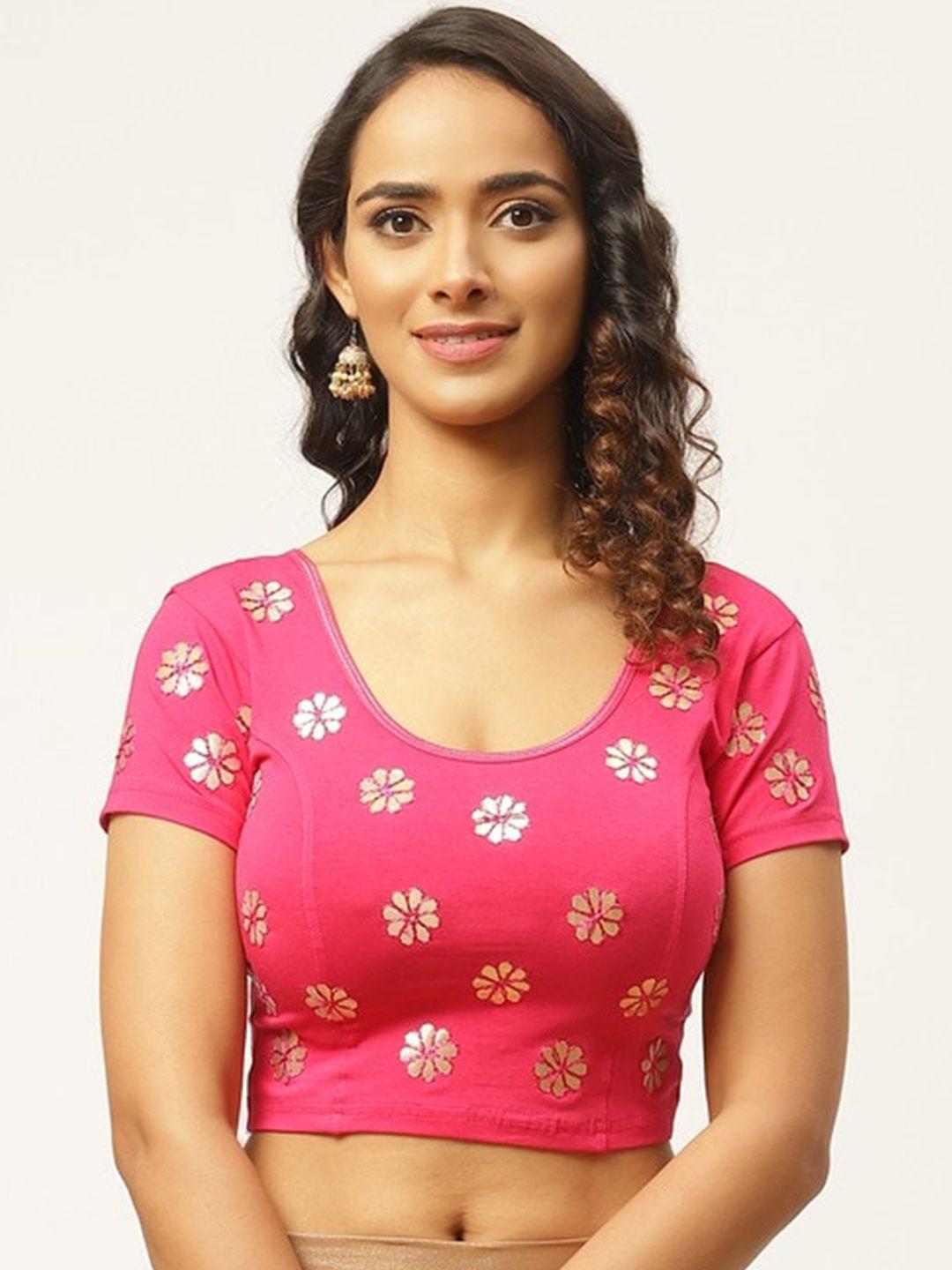 patlipallu gotta patti worked cotton stretchable saree blouse