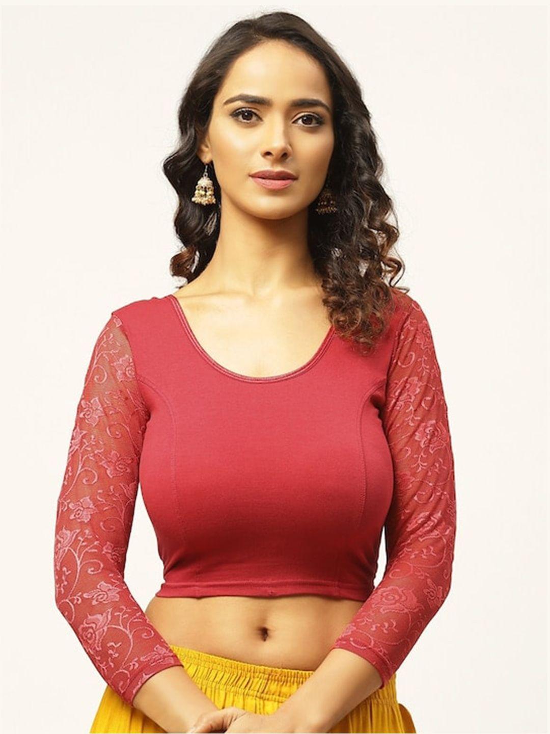 patlipallu stretchable cotton saree blouse with lace detail