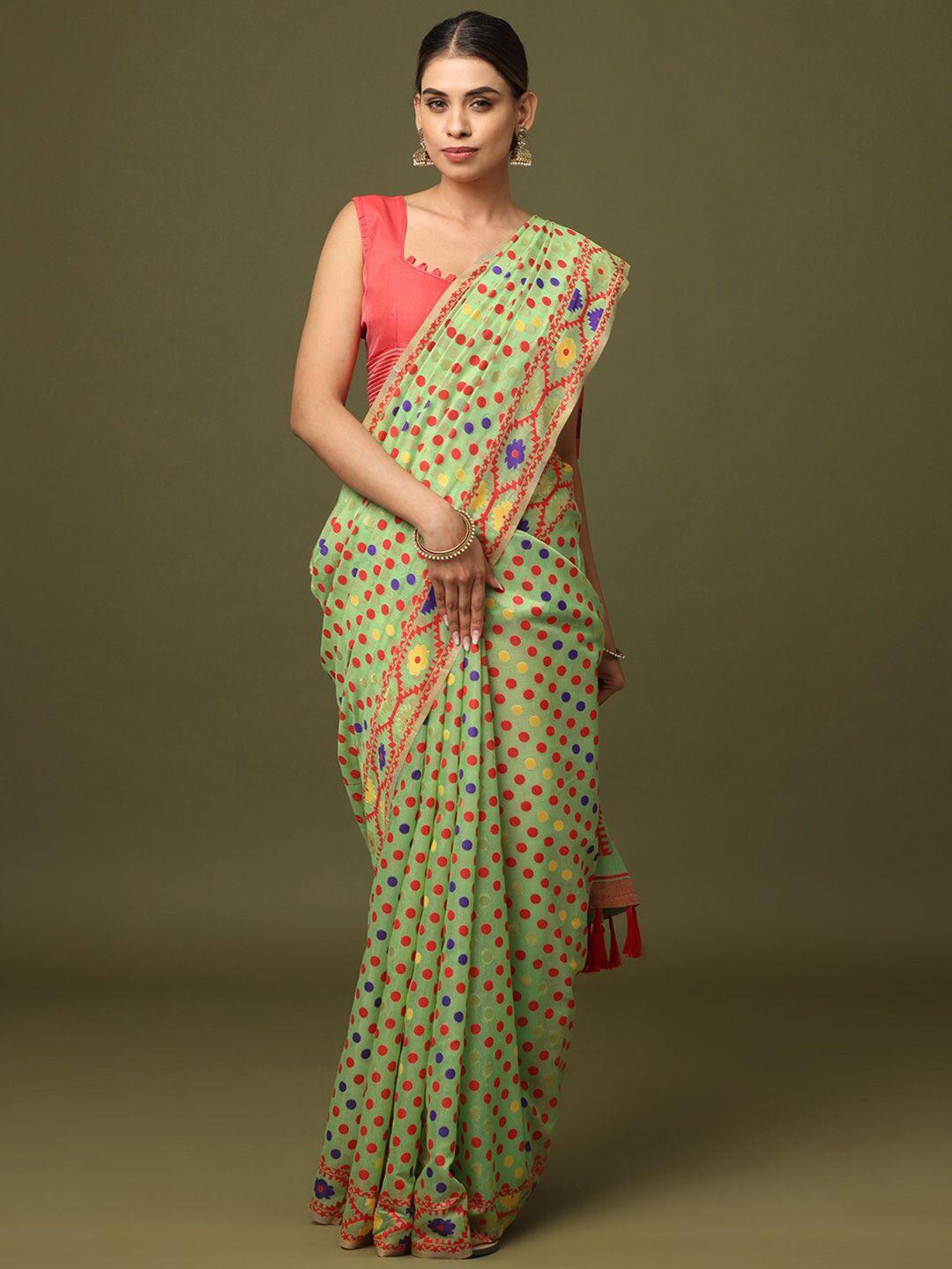 patlipallu woven design zari silk blend jamdani saree
