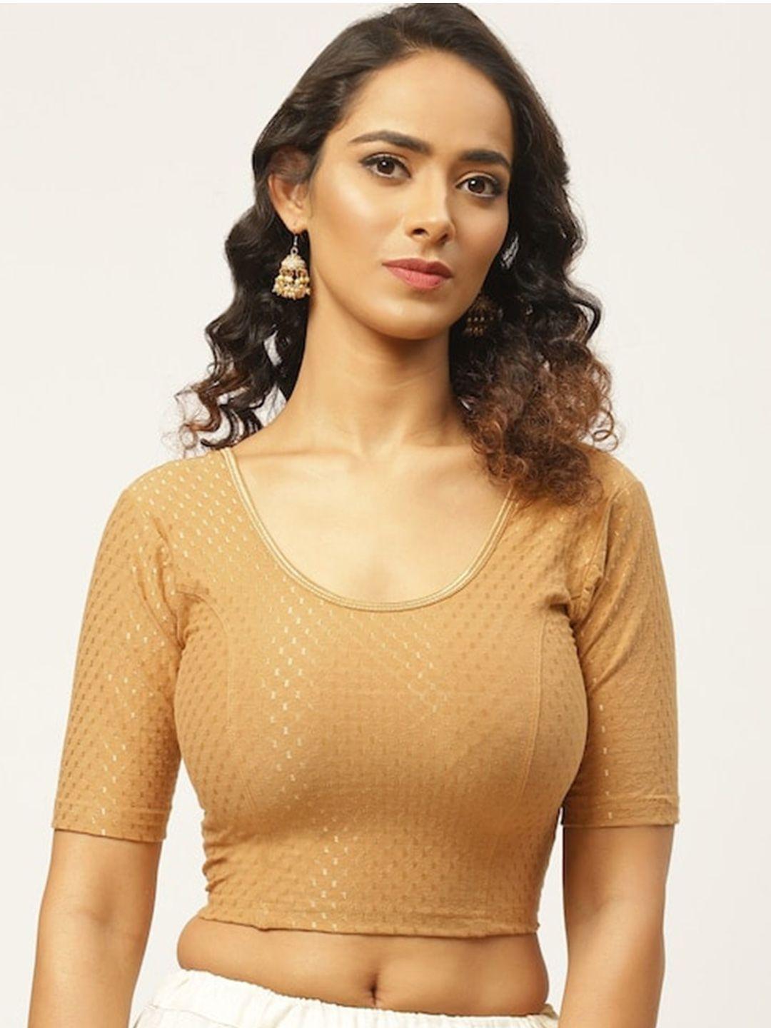 patlipallu woven-designed cotton stretchable saree blouse