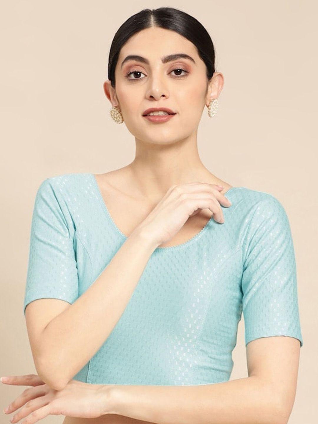 patlipallu woven-designed plen stretchable saree blouse