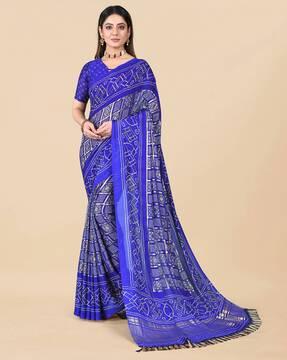 patola badhani print chiffon saree