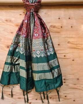 patola woven dupatta with tassels