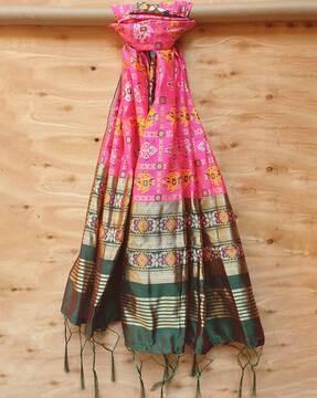 patola woven dupatta with tassels