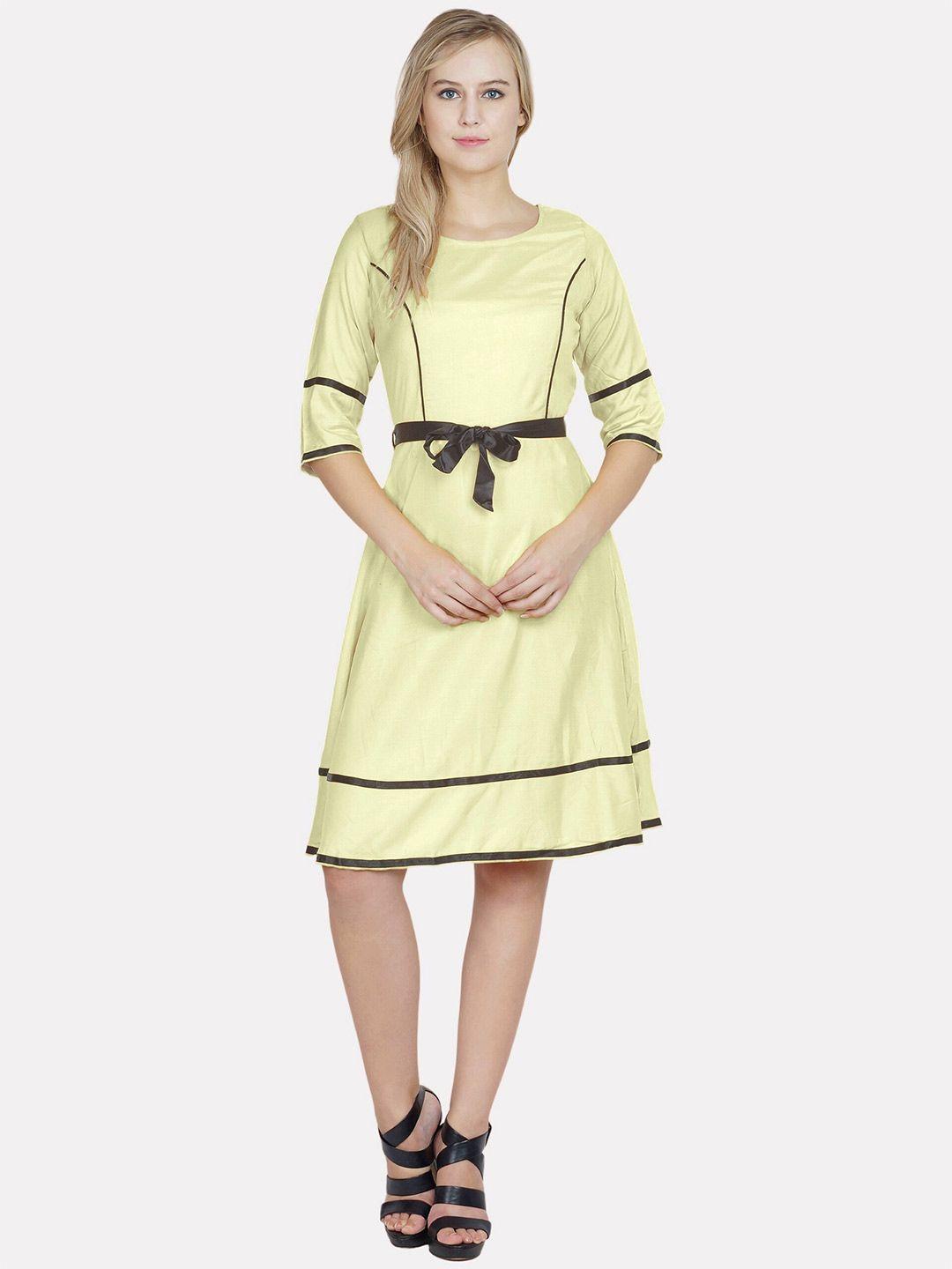 patrorna belted fit and flare dress