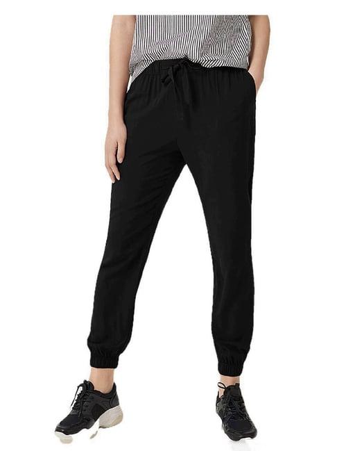 patrorna black mid rise relaxed fit joggers