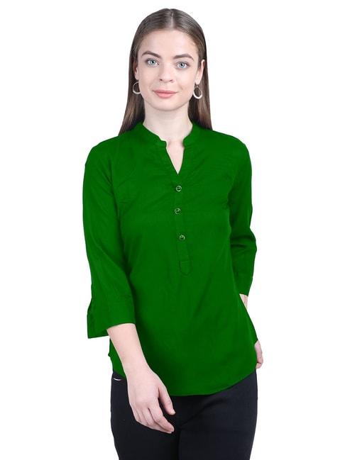 patrorna green regular fit tunic style top