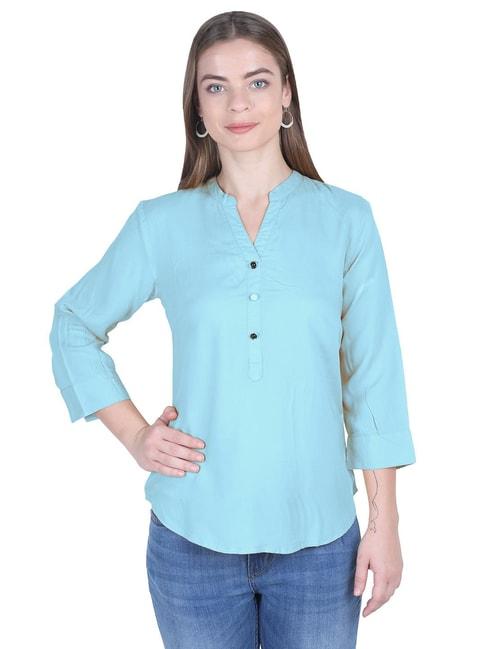 patrorna light blue regular fit tunic style top