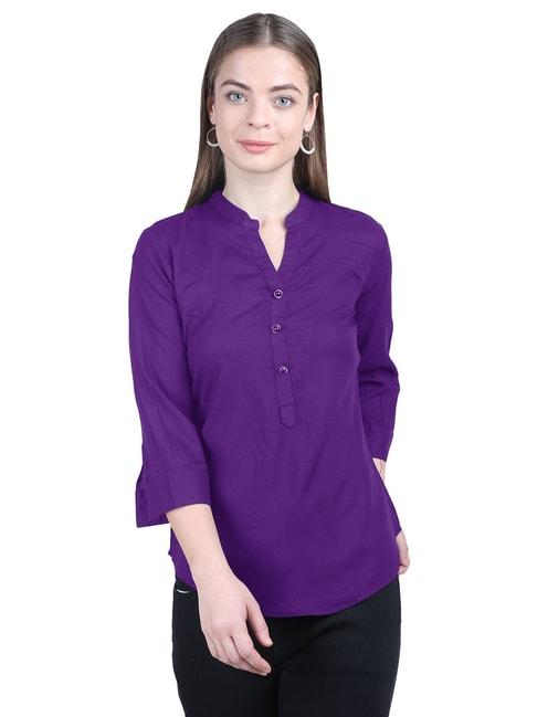 patrorna purple regular fit tunic style top