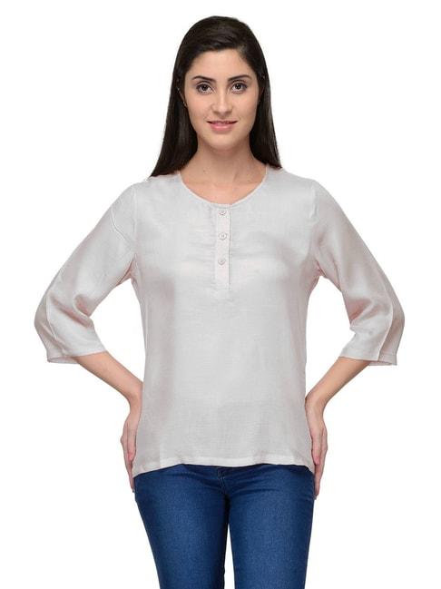 patrorna white regular fit tunic style top