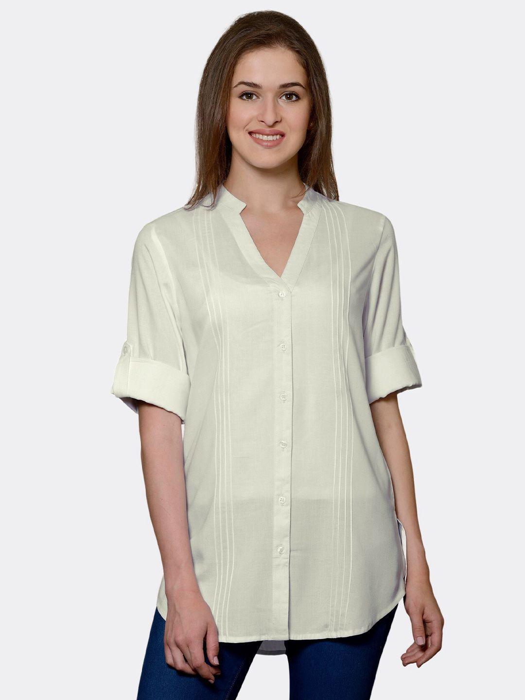 patrorna women off white comfort casual shirt