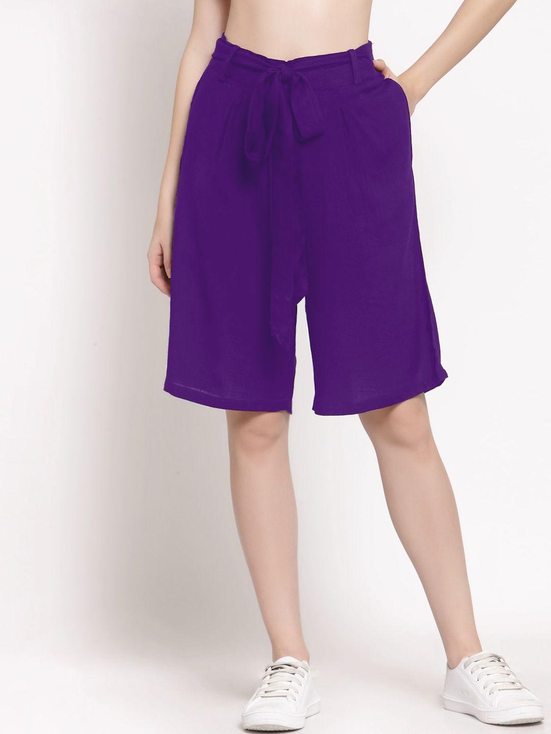 patrorna women violet antimicrobial shorts