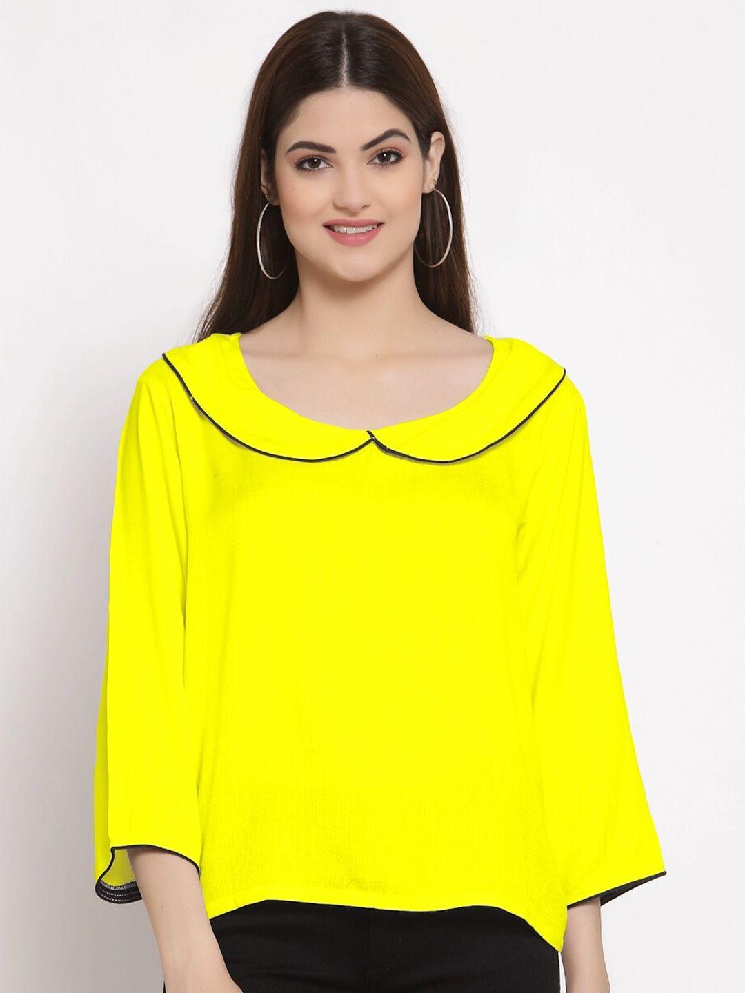 patrorna women yellow solid top