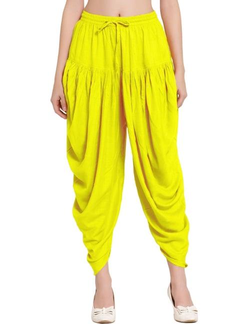 patrorna yellow regular fit dhoti pants