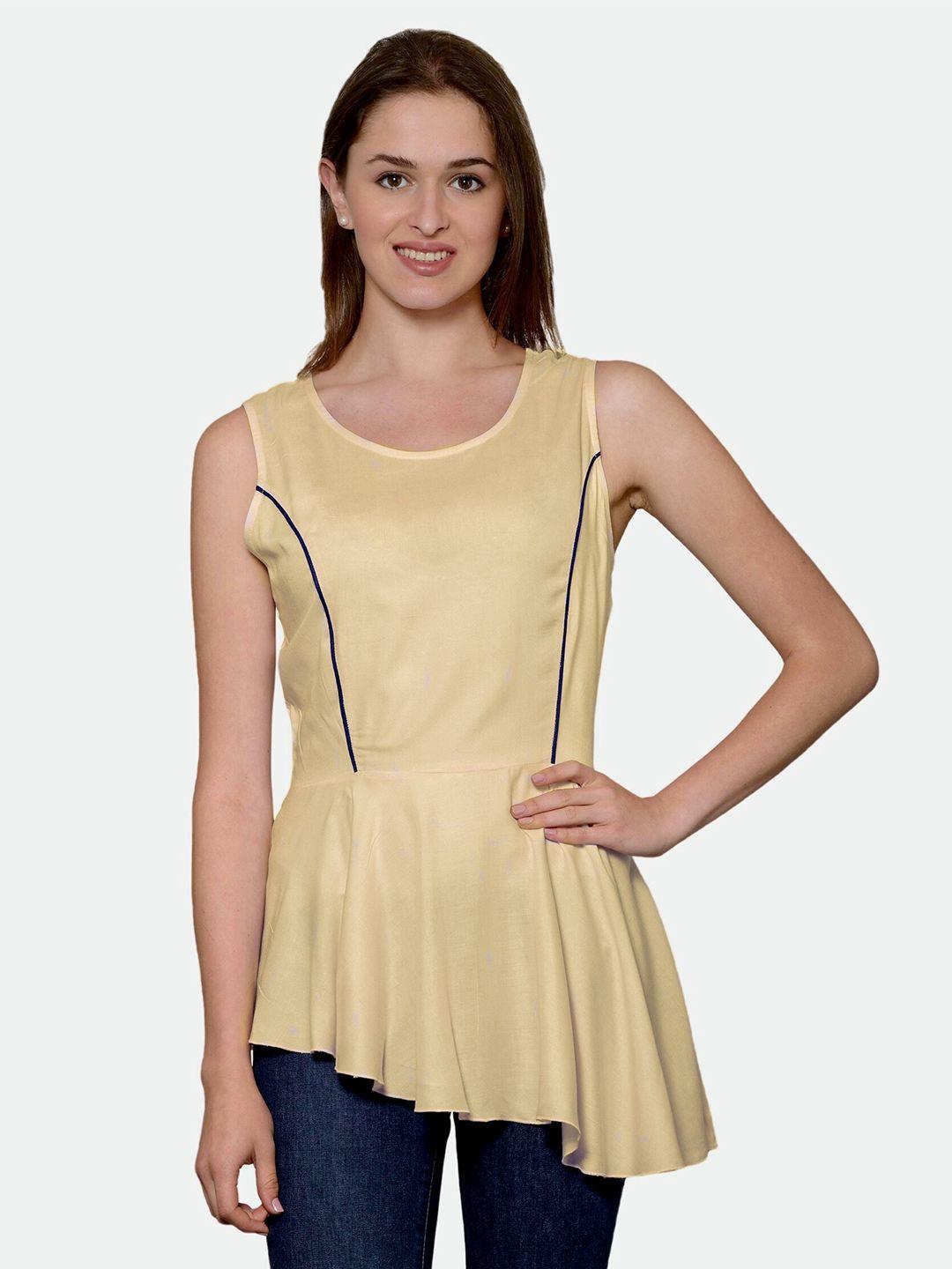 patrorna beige peplum top