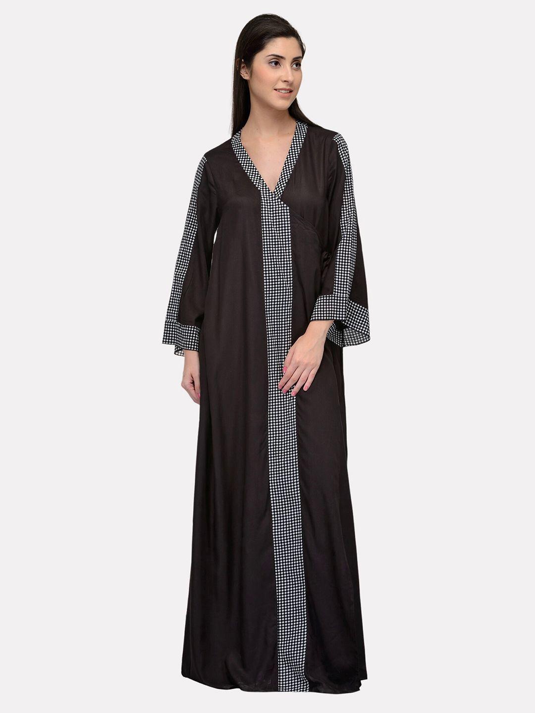 patrorna black maxi nightdress