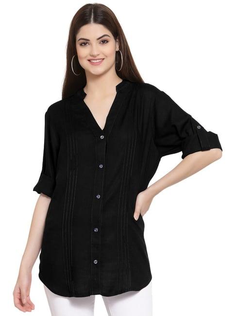 patrorna black regular fit shirt