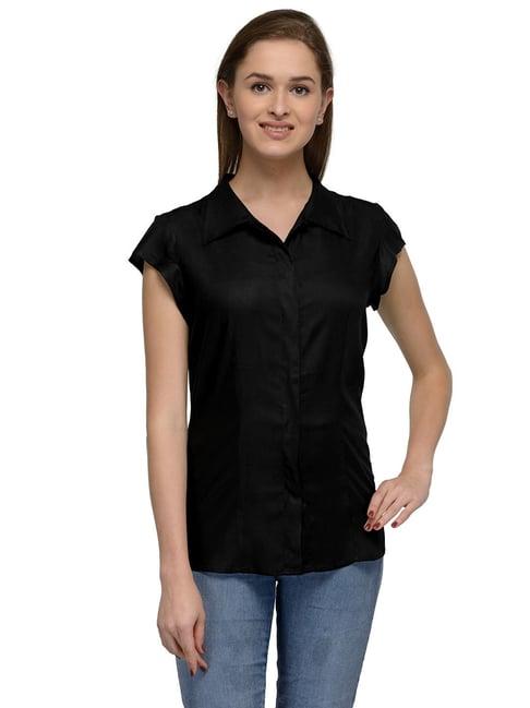 patrorna black regular fit shirt